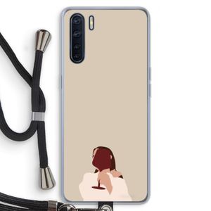 I drink wine: Oppo A91 Transparant Hoesje met koord