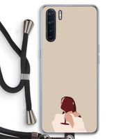 I drink wine: Oppo A91 Transparant Hoesje met koord