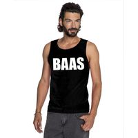 Baas tekst singlet shirt/ tanktop zwart heren