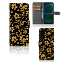 Sony Xperia 5III Hoesje Gouden Bloemen - thumbnail