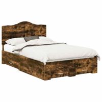 Bedframe met hoofdeinde Gerookt eiken 120 x 200 cm Bewerkt hout