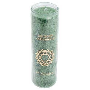 Fair Trade Hart Chakra (4e) Stearine Kaars in Glas - Groen (100