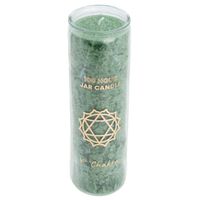 Fair Trade Hart Chakra (4e) Stearine Kaars in Glas - Groen (100