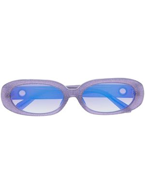Linda Farrow lunettes de soleil à monture ronde - Violet