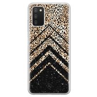 Samsung Galaxy A03s siliconen hoesje - Chevron luipaard Samsung Galaxy A03s siliconen hoesje - Chevron luipaard