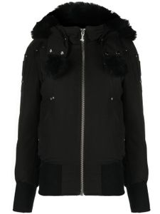Moose Knuckles veste bomber à bords en peau lainée - Noir
