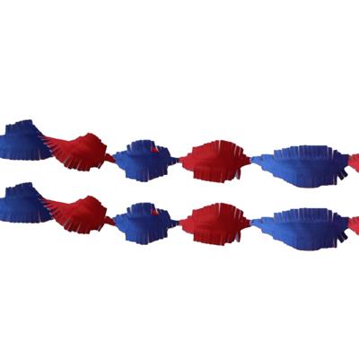 Feest slinger Holland thema - 2x - rood / wit / blauw - crepe papier - 24M - draaislinger