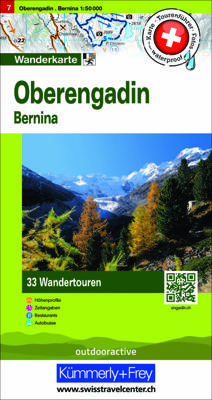 Wandelkaart 7 Oberengadin / Bernina | Hallwag