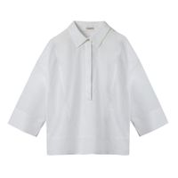 Oversized blouse van bio-katoen, Wit Maat: 44/46 - thumbnail