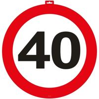 Deurbord - 40 Jaar - 47 cm - karton - 40e verjaardag - jubileum - leeftijd feestversiering