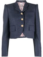 Thom Browne blazer crop à simple boutonnage - Bleu