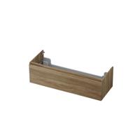 INK - Onderkast 1 Lade Greeploos met Houten Keerlijst - 1200x450x350 Mm - Zuiver Eiken