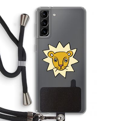 Kleine leeuw: Samsung Galaxy S21 Plus Transparant Hoesje met koord