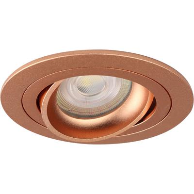 Spot Armatuur GU10 - Pragmi Alpin Pro - GU10 Inbouwspot - Rond - Koper - Aluminium - Kantelbaar - Ø92mm