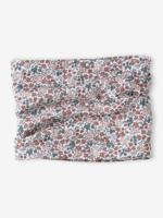 Meisjes snood met bloemenprint en fleece voering roze, bedrukt
