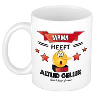 Bellatio Decorations Mama heeft altijd gelijk cadeau mok - rood - 300 ml - keramiek - moederdag   -