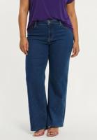 Yoek Jeans wide leg 5-pocket met strass | Indigo | Maat 48
