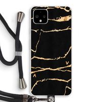 Gouden marmer: Pixel 4 XL Transparant Hoesje met koord