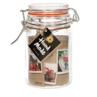 Weckpot - 1x stuks - glas - confituren pot - rode rubberen ring
