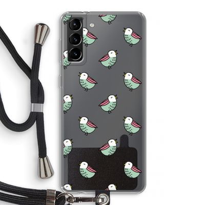 Vogeltjes: Samsung Galaxy S21 Plus Transparant Hoesje met koord