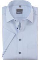 OLYMP Luxor Comfort Fit Overhemd Korte mouw lichtblauw/wit