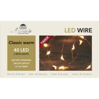 Draadverlichting - koper - 40 led lampjes - klassiek warm wit - 200 cm - lichtsnoer