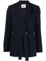 Claudie Pierlot blazer croisé à taille ceinturée - Bleu - thumbnail