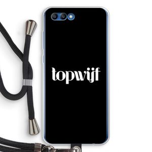 Topwijf Zwart: Honor 10 Transparant Hoesje met koord