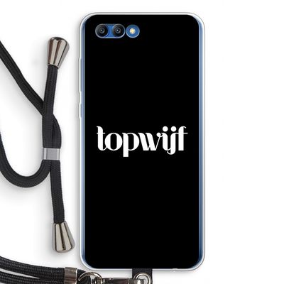 Topwijf Zwart: Honor 10 Transparant Hoesje met koord