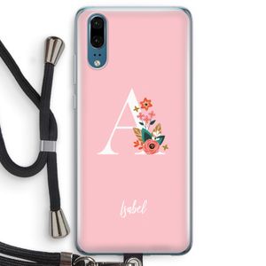 Pink Bouquet: Huawei P20 Transparant Hoesje met koord