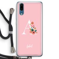 Pink Bouquet: Huawei P20 Transparant Hoesje met koord