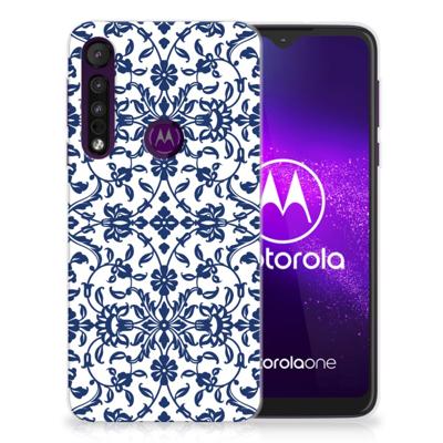 Motorola One Macro | TPU Case | Flower Blue