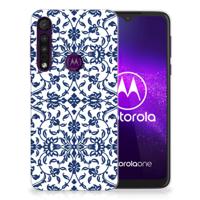 Motorola One Macro | TPU Case | Flower Blue