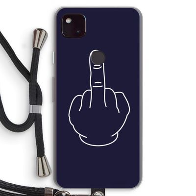 F**k U: Pixel 4a 5G Transparant Hoesje met koord