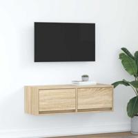 Tv-meubel 80x31x25,5 cm bewerkt hout sonoma eikenkleurig