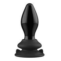 Stretchy - Glass Vibrator - With Suction Cup and Remote - Rechargeable - 10 Speed - Black - thumbnail