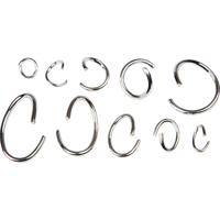 Creativ Company Assortiment ovale en ronde springringen, verzilverd, 800 div/ 1 doos