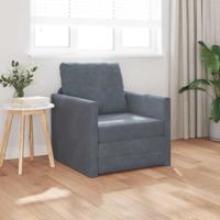 Vloerslaapbank met kussen Donkergrijs 74 x 77 x 81 cm Fluweel