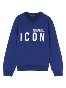 DSQUARED2 KIDS sweat en coton à imprimé Icon - Bleu