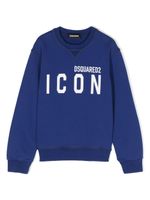 DSQUARED2 KIDS sweat en coton à imprimé Icon - Bleu