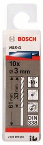 Bosch Accessoires Metaalboren HSS-G, Standard 3 x 33 x 61 mm 10st - 2608595055