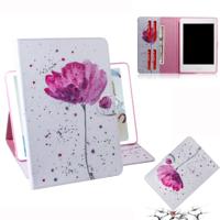 Paarse orchideeën patroon horizontale Flip lederen case voor Amazon Kindle Paperwhite 4 (2018)/3/2/1 met houder & Card slot & portemonnee