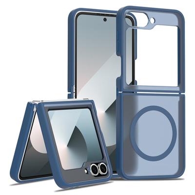 Lunso Samsung Galaxy Z Flip 7 FE / Z Flip6 slank backcover hoesje met MagSafe ondersteuning - Blauw