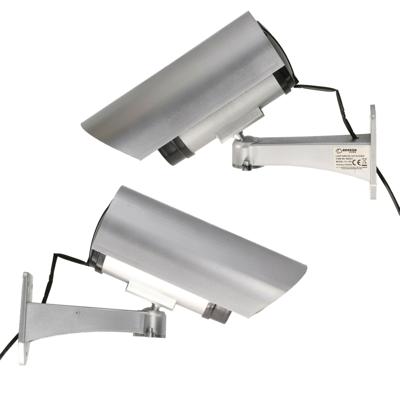 Dummy camera - 2x - met LED - realistisch design - IP44 - inclusief bevestiging