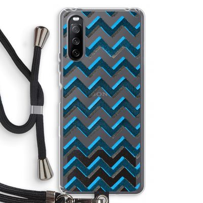 Onderbroken lijn: Sony Sony Xperia 10 III Transparant Hoesje met koord