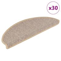 Trapmatten Sisal-Look zelfklevend 30 st 65x21x4 cm lichtbeige