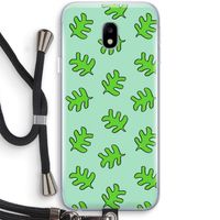 Groene blaadjes: Samsung Galaxy J3 (2017) Transparant Hoesje met koord