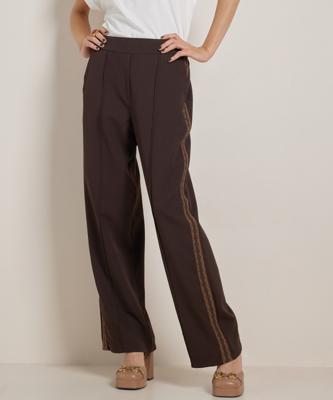 wide fit broek met bies wide fit broek met bies