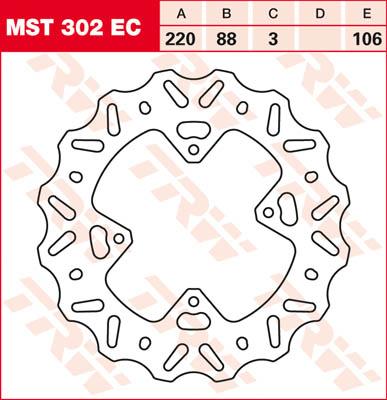 TRW Remschijf, remschijven voor de moto, MST302EC