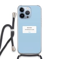Reminder: iPhone 13 Pro Transparant Hoesje met koord